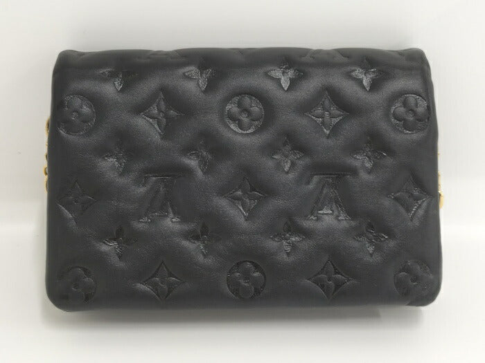 Louis Vuitton Pochette Coussin Chain  Embossed Lamb Leather Shoulder Bag