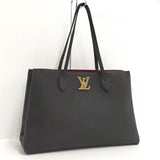 Louis Vuitton Leather Lockme Tote Bag Black