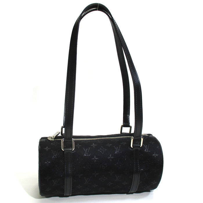 Louis Vuitton Papillon Monogram Satin Handbag Black