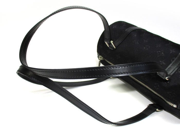 Louis Vuitton Papillon Monogram Satin Handbag Black