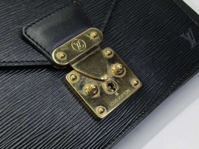 Louis Vuitton Dragonne Epi Shoulder Bag Black