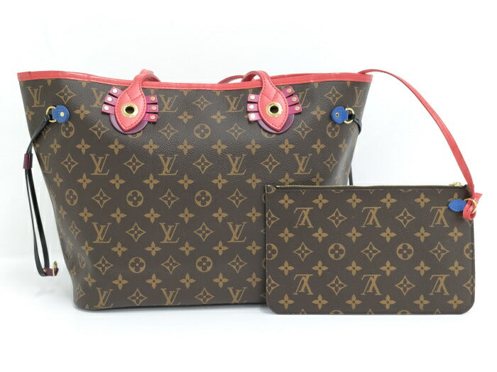Louis Vuitton Neverfull MM Monogram Totem Flamingo Tote Bag