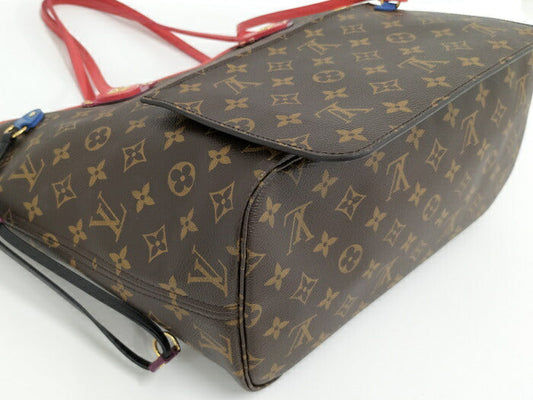 Louis Vuitton Neverfull MM Monogram Totem Flamingo Tote Bag