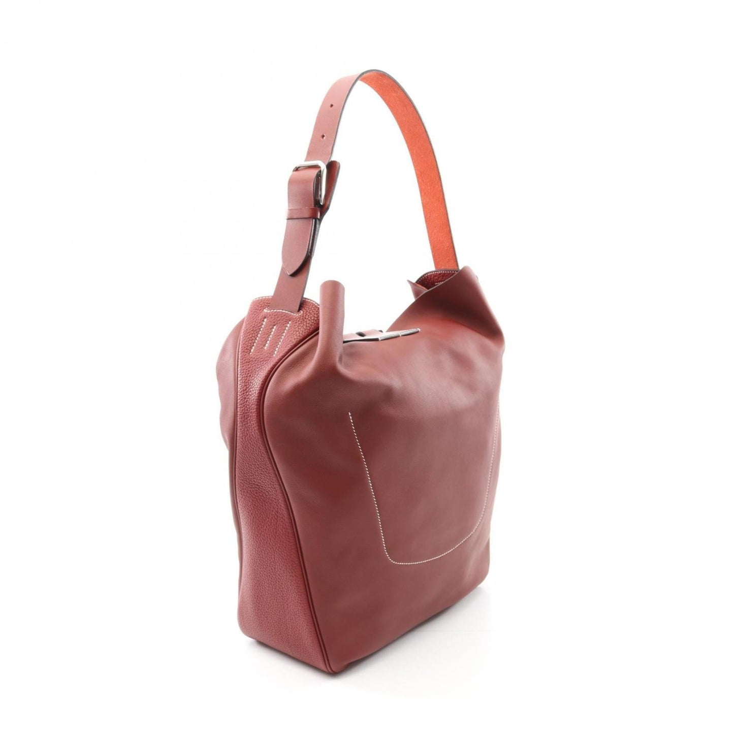 Hermes Bordeaux Taurillon Clemence Leather Swift Leather Leather Shoulder Bag ( )