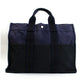 Hermes Black Navy Canvas Tote Bag ( )