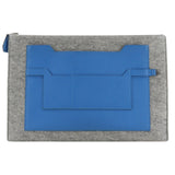 Hermes Blue Gray Felt Epsom Leather Clutch Bag ( )