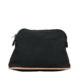 Hermes Black Canvas Leather Pouch ( )