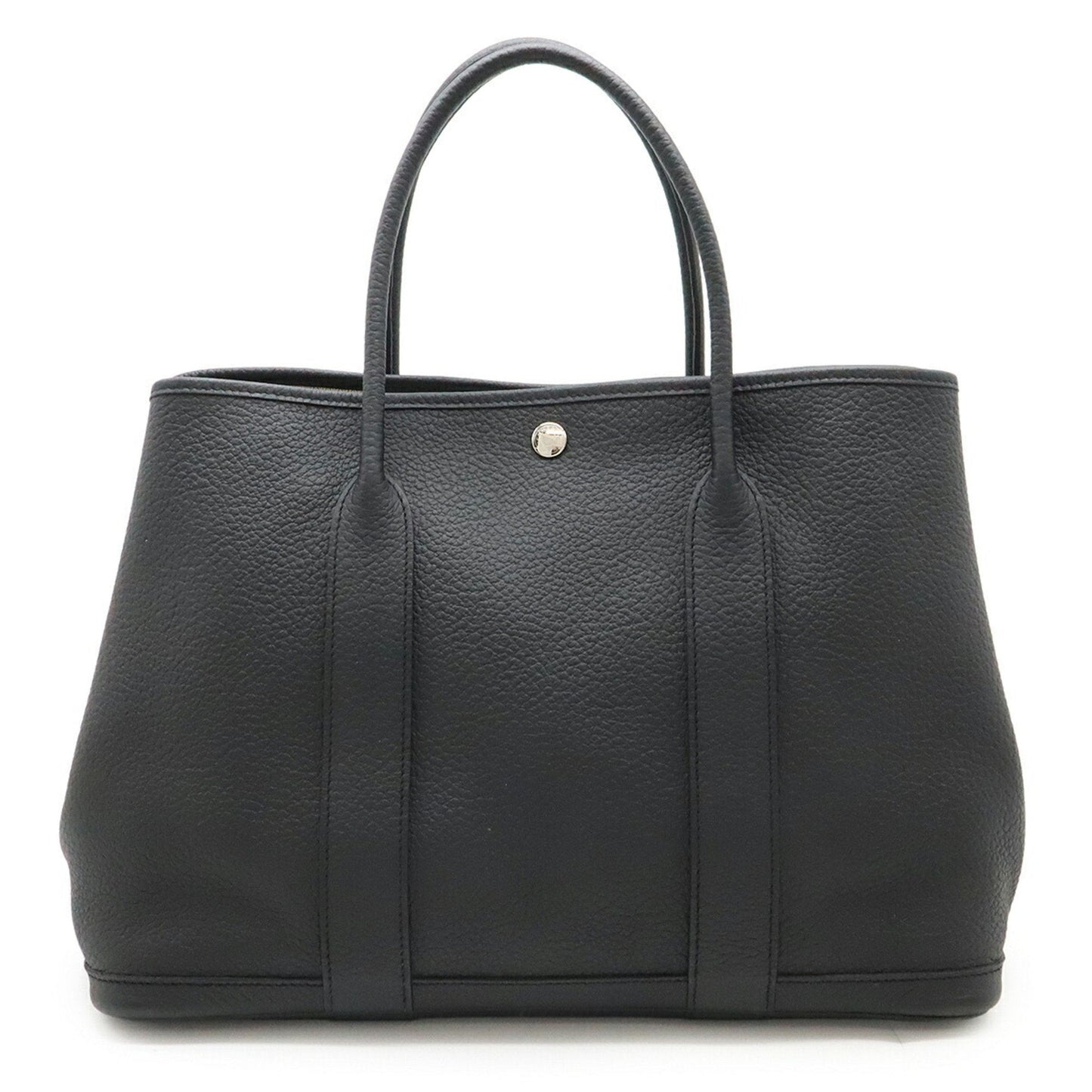 Hermes Black Negonda Leather Handbag Tote Bag ( )