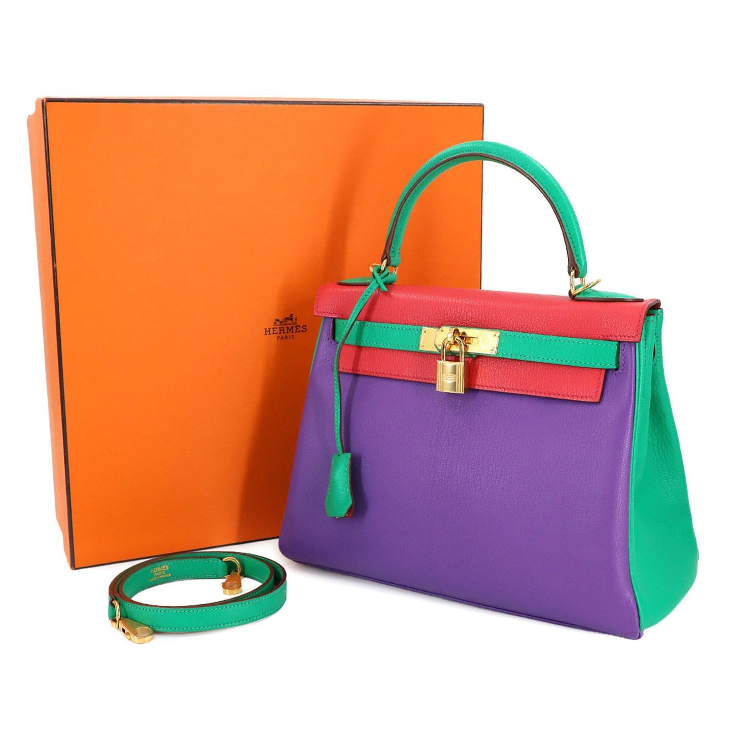 Hermes Bougainvillier Mint Green Chevre Leather Handbag Shoulder Bag ( )