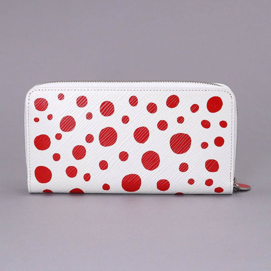 LOUIS VUITTON Epi Infinity Dot LVxYK Zippy Wallet Long Leather White Red M81961 RFID