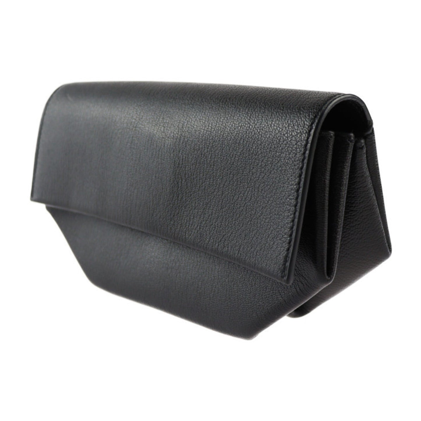 Hermes Black Chevre Leather Clutch Bag Handbag ( )
