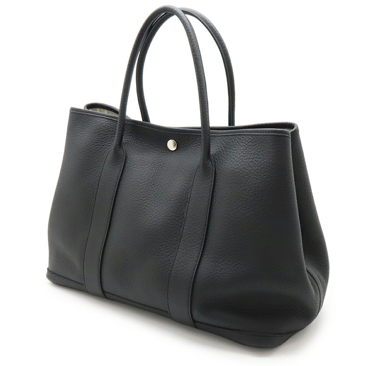 Hermes Black Negonda Leather Handbag Tote Bag ( )