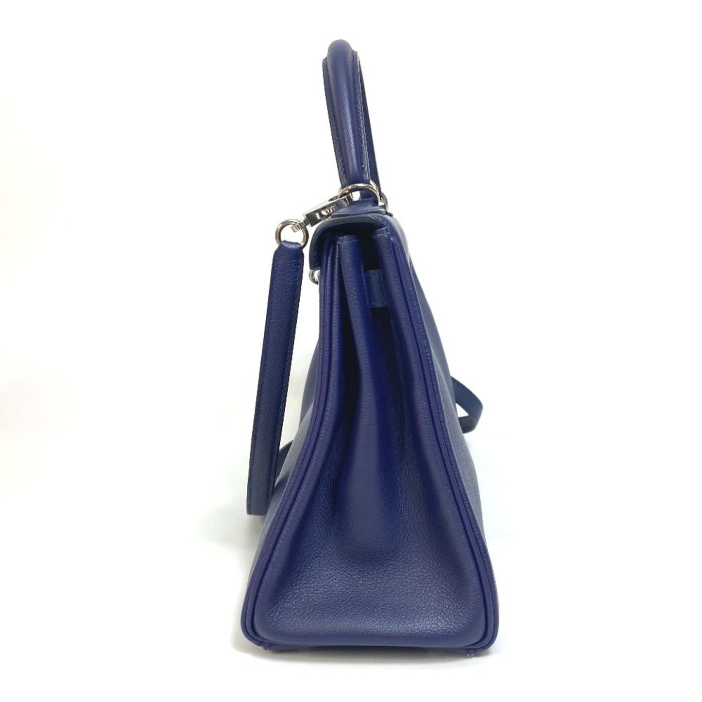 Hermes Blue Evercalf Leather Handbag Shoulder Bag ( )