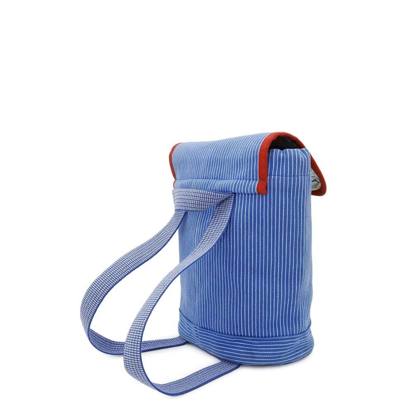 Hermes Blue Red Color Canvas Backpack ( )
