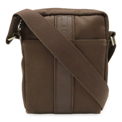 Hermes Brown Dark Brown Toile Chevron Pochette Shoulder Bag ( )
