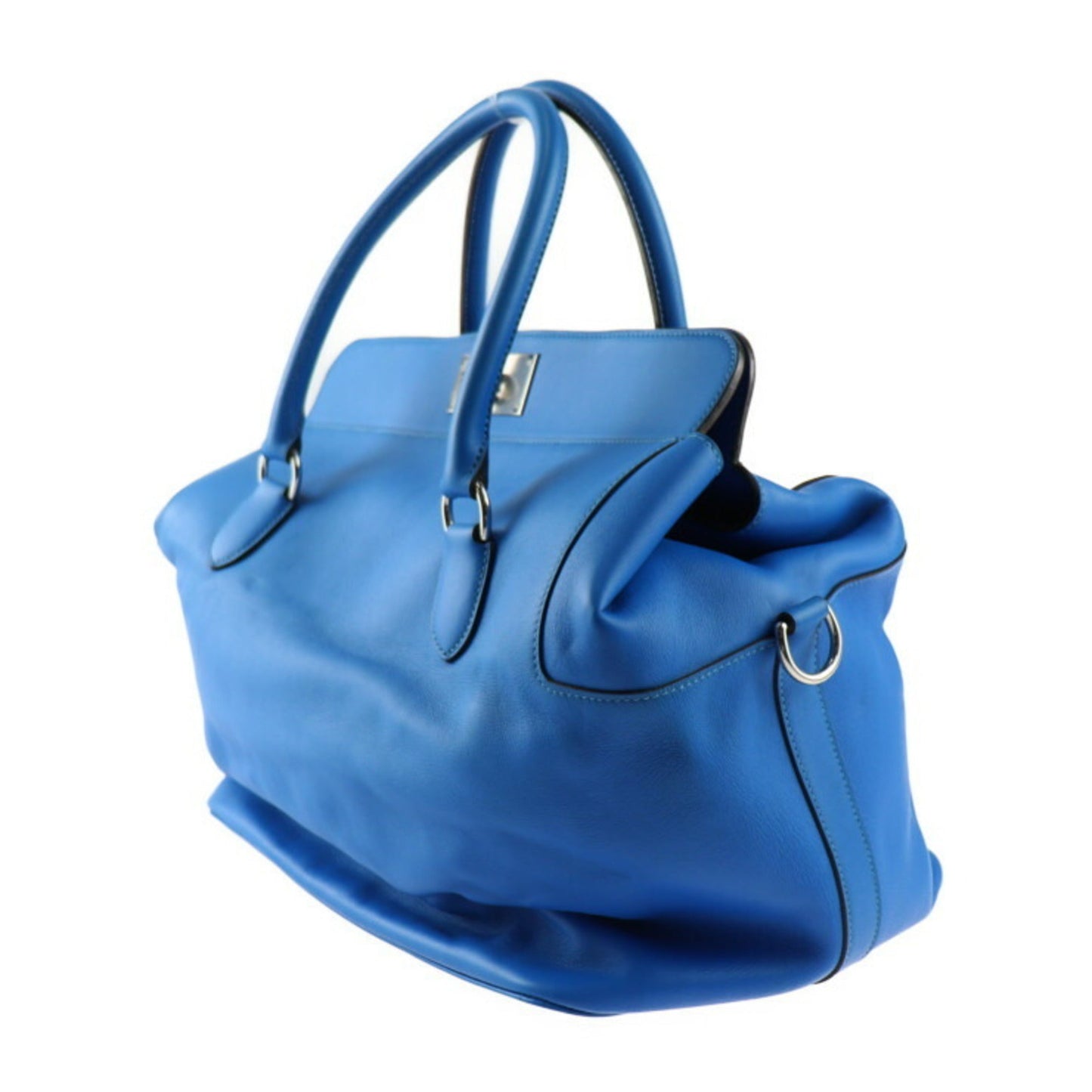 Hermes Blue Hydra Swift Leather Handbag Shoulder Bag ( )