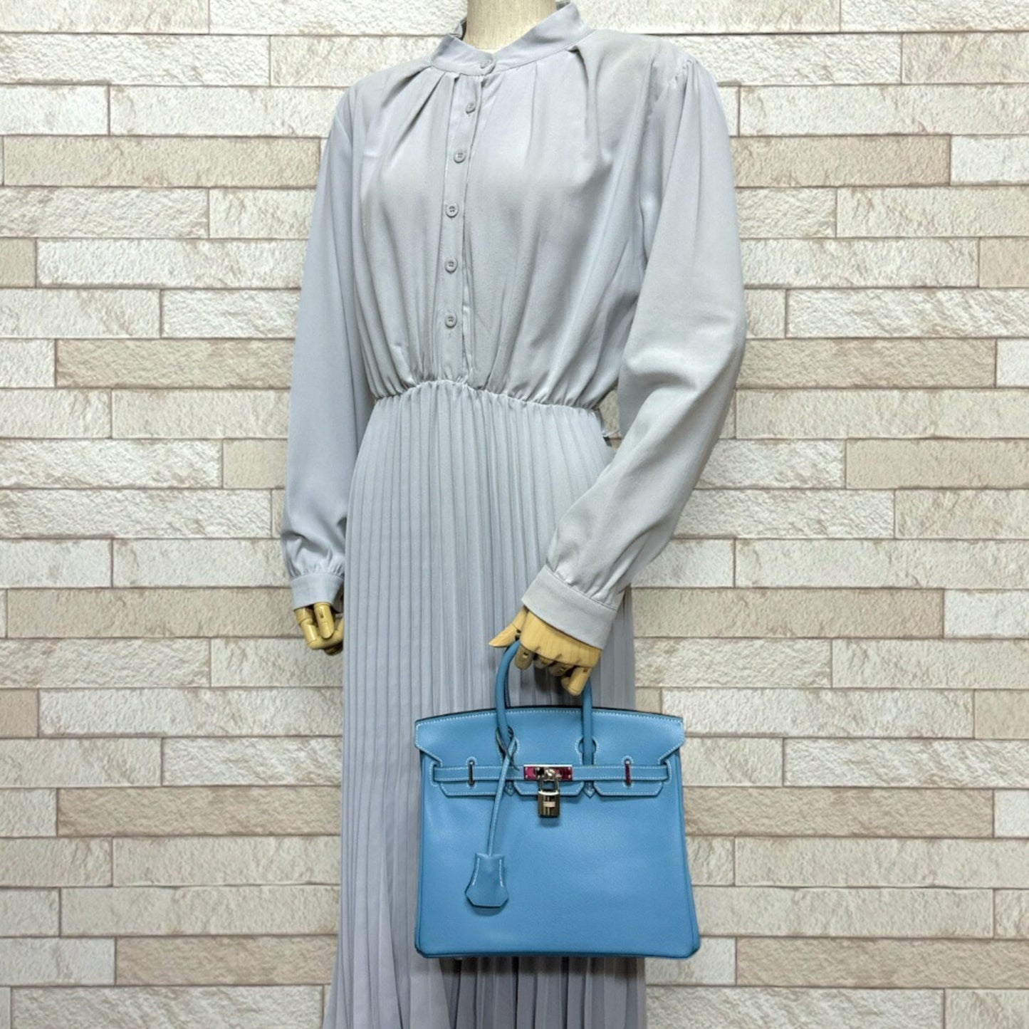 Hermes Blue Epsom Leather Handbag ( )