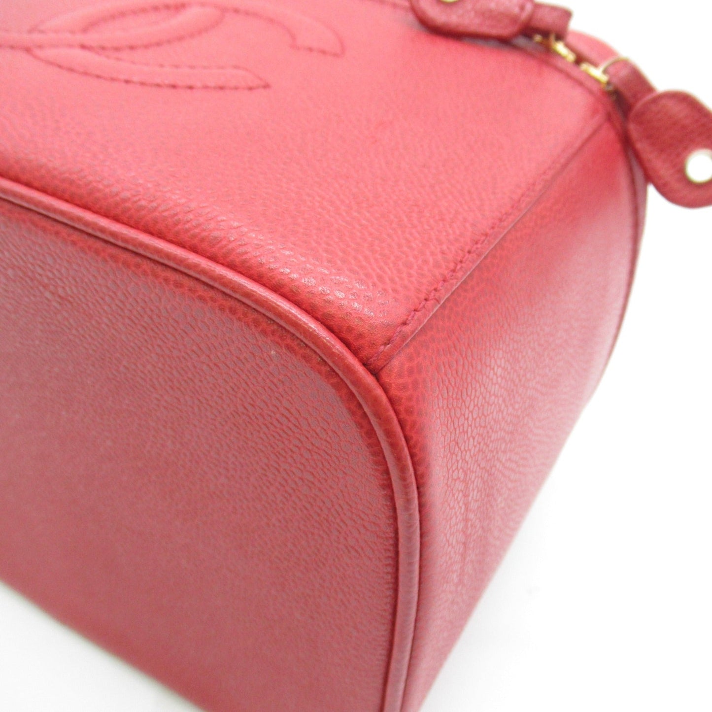 CHANEL 2way vanity bag Red Caviar Skin [Grained Calf]