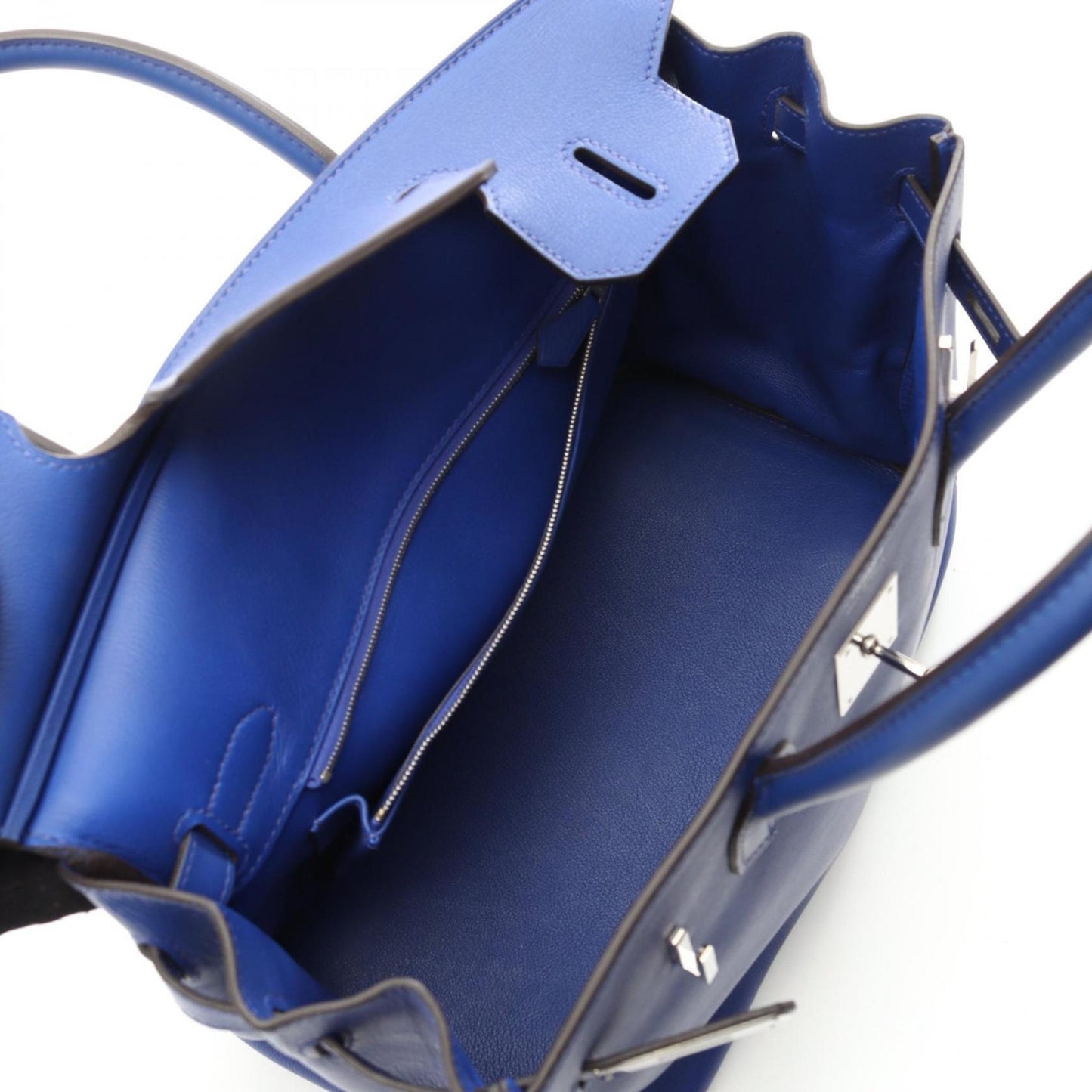 Hermes Birkin Blue Swift Leather Handbag ( )