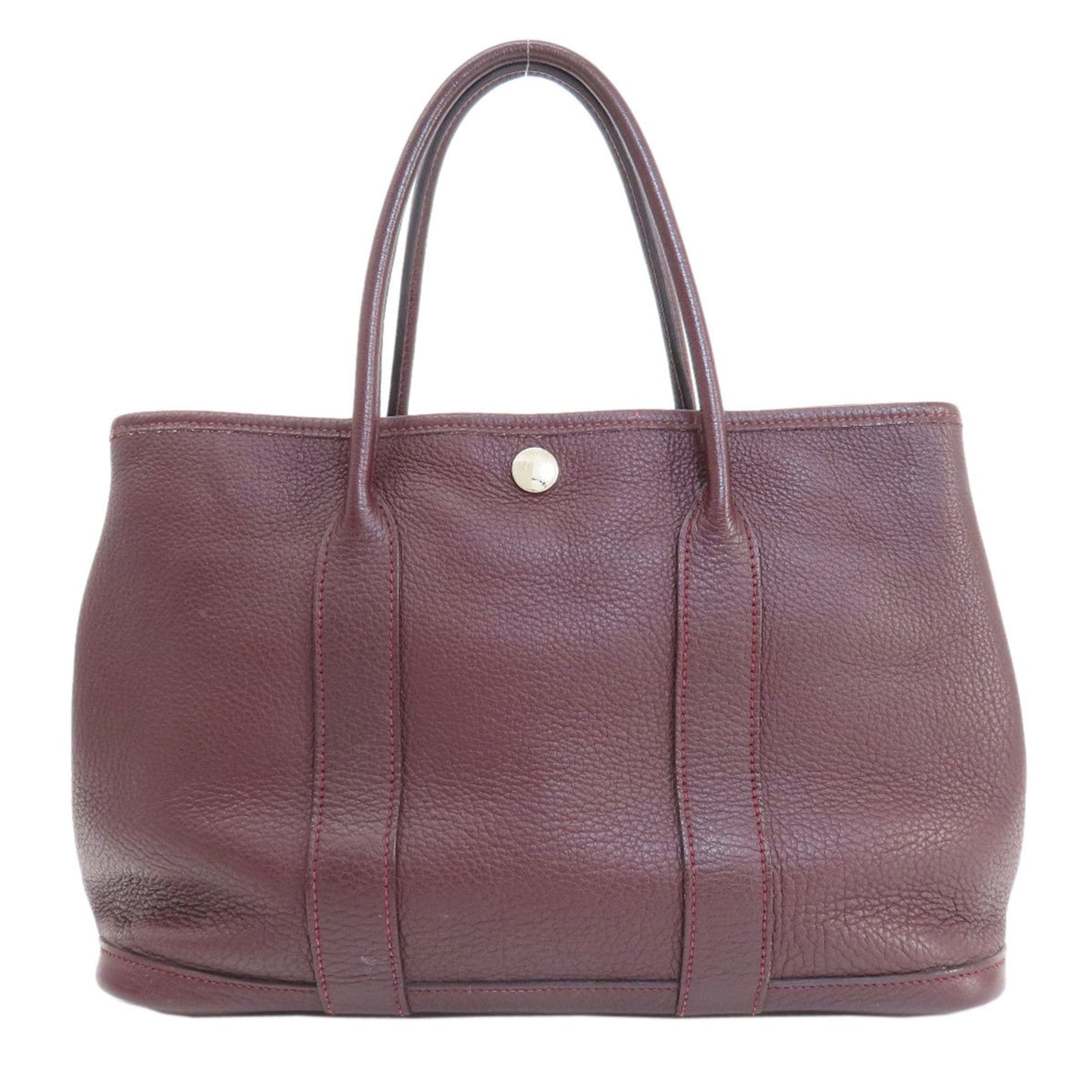 Hermes Bordeaux Leather Handbag ( )