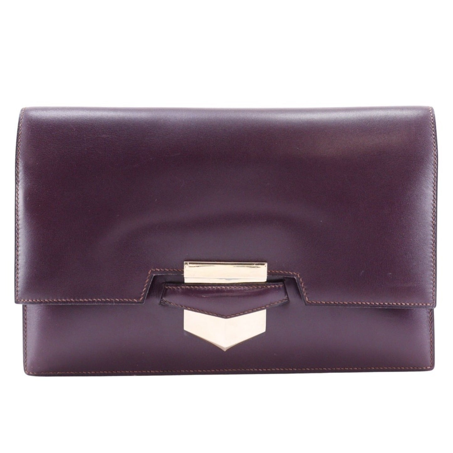 Hermes Bordeaux Box Calf Leather Clutch Bag ( )