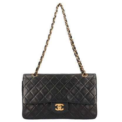 CHANEL chain matelasse shoulder bag lambskin black ladies