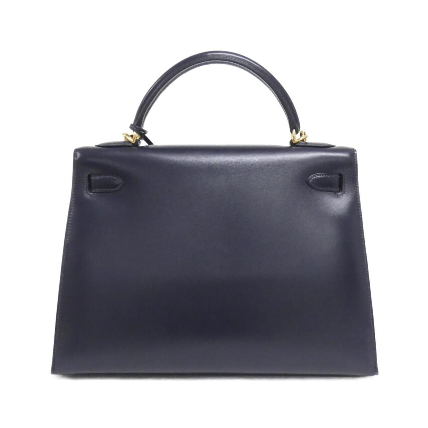 Hermes Blue Indigo Box Calf Leather Handbag ( )