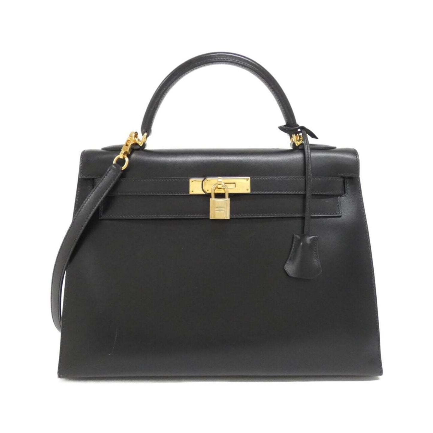 Hermes Black Box Calf Leather Handbag ( )