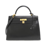 Hermes Black Box Calf Leather Handbag ( )