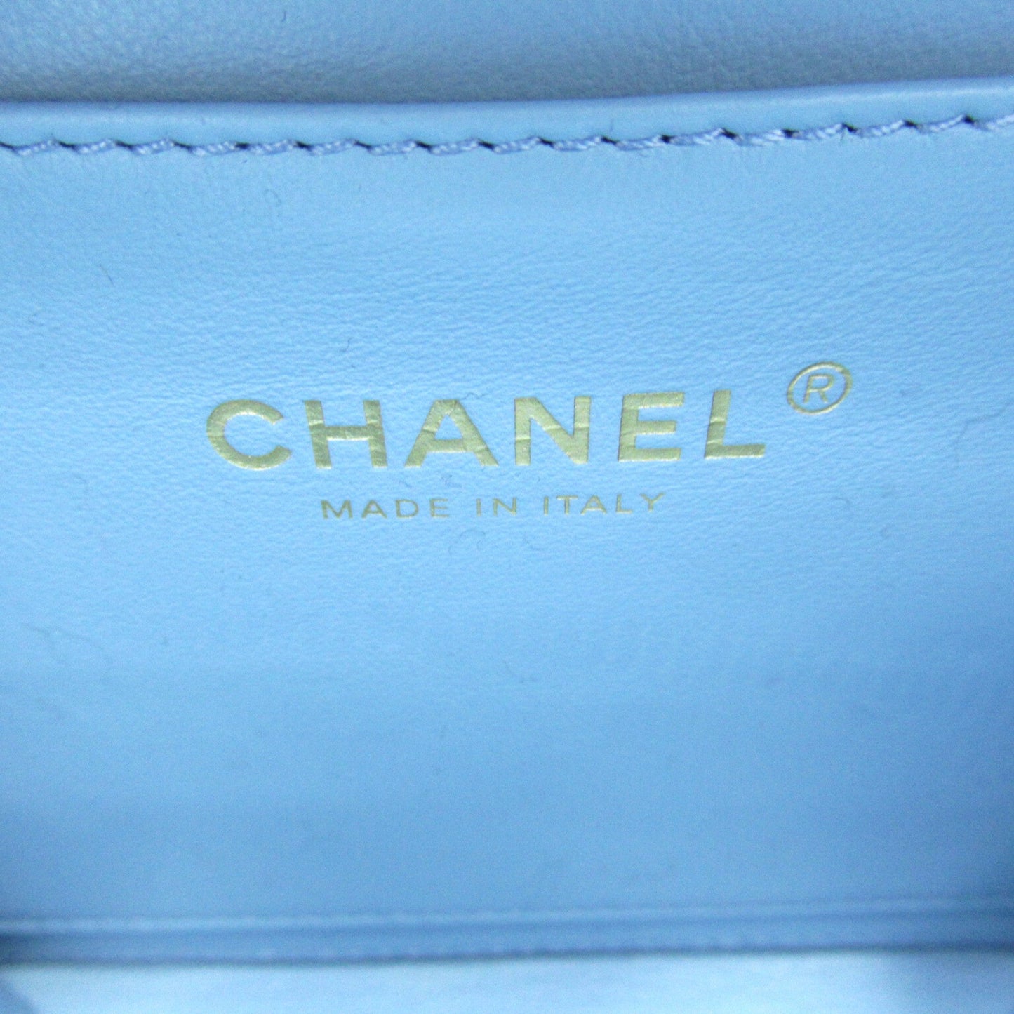 CHANEL 2WAY Vanity ChainShoulder Blue Caviar Skin [Grained Calf]