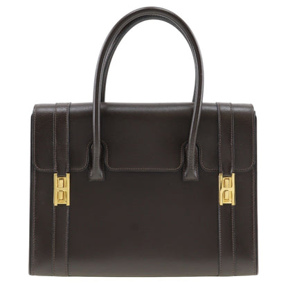 Hermes Brown Chocolat Box Calf Leather Handbag ( )
