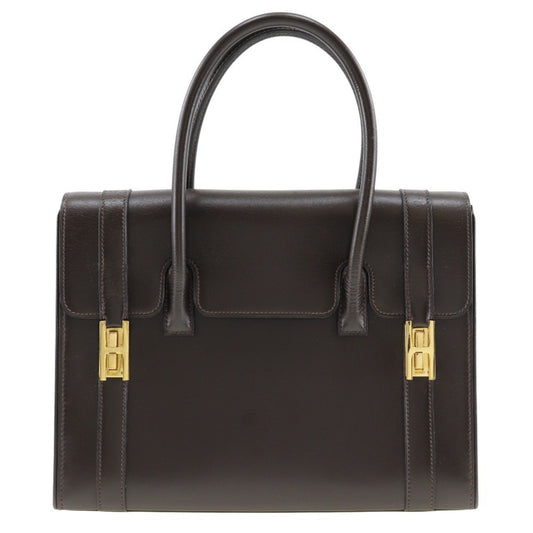 Hermes Brown Chocolat Box Calf Leather Handbag ( )