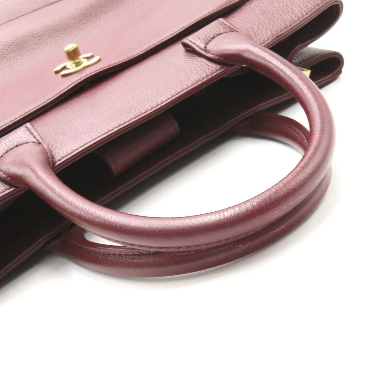 CHANEL 2way tote Red Bordeaux leather A69930