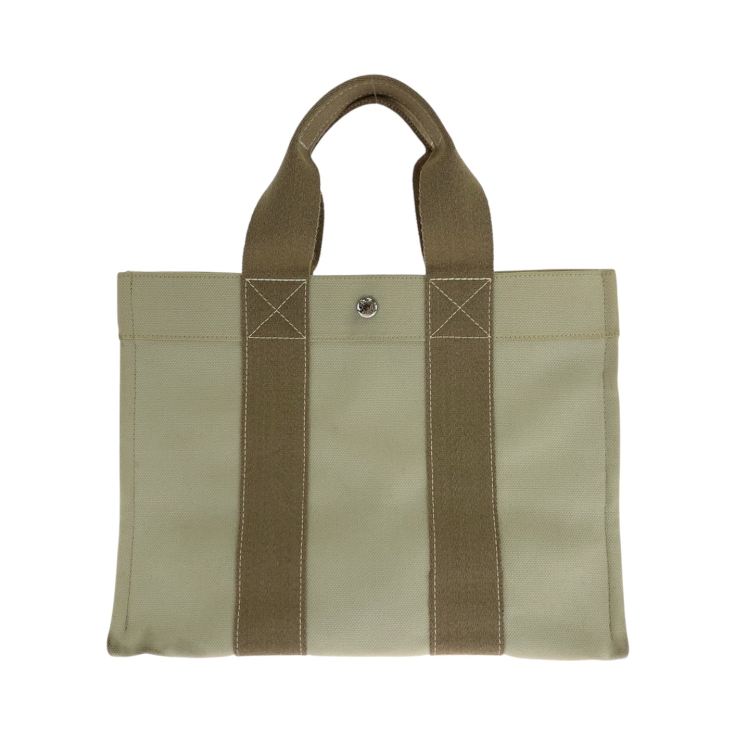 Hermes Beige Ivory Canvas Handbag Tote Bag ( )