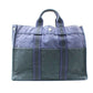 Hermes Bicolor Black Navy Canvas Tote Bag ( )