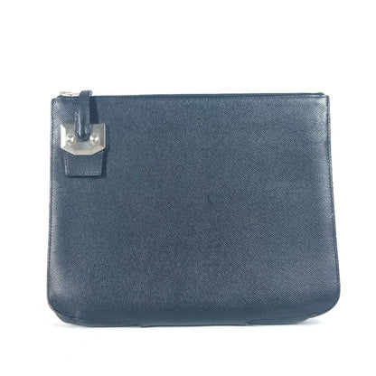 Hermes Black Epsom Leather Clutch Bag Pouch ( )