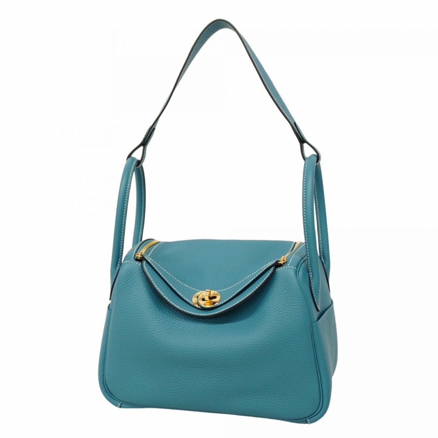 Hermes Blue Jean Taurillon Clemence Leather Handbag ( )