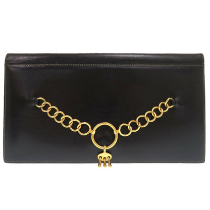 Hermes Black Box Calf Leather Clutch Bag ( )