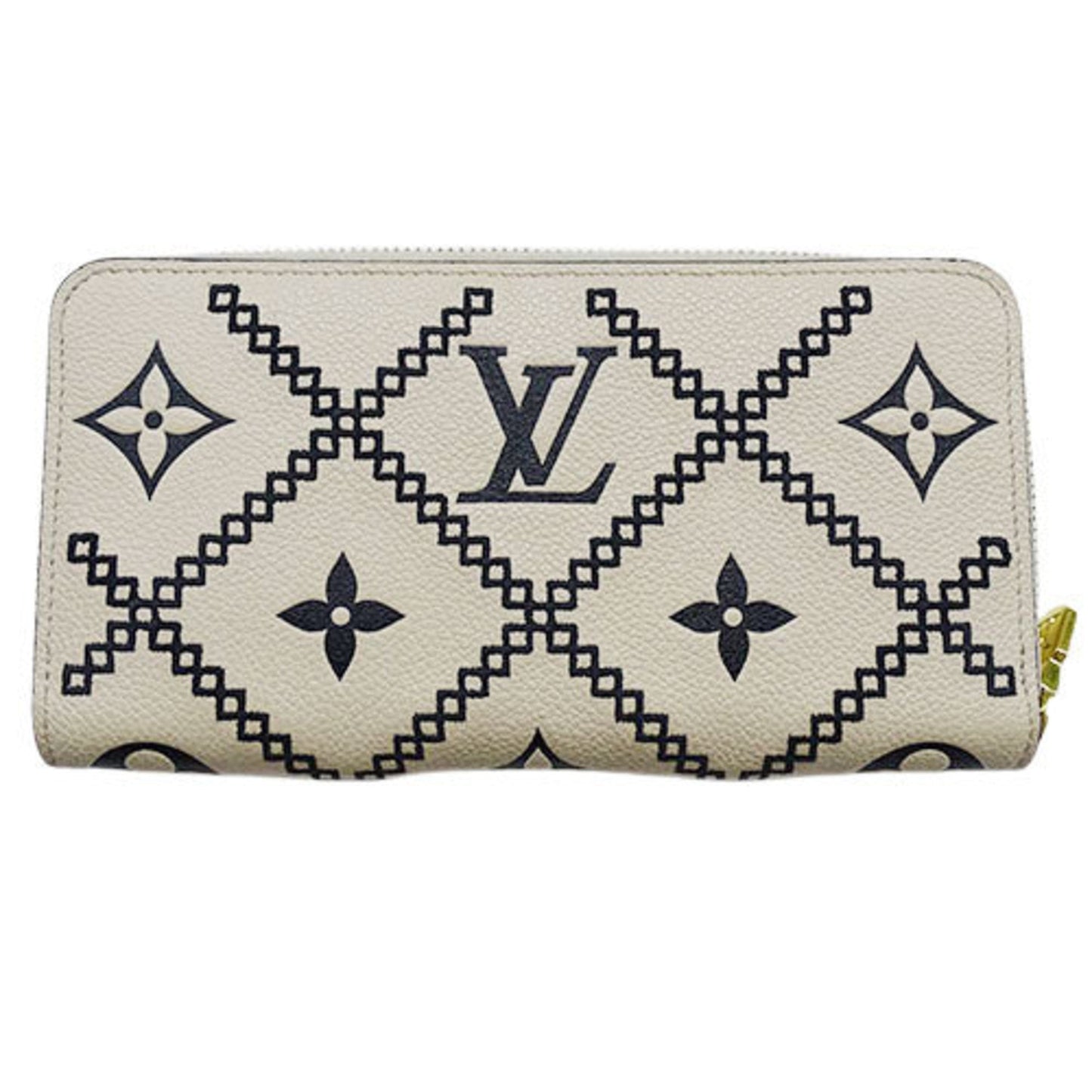 LOUIS VUITTON Wallet Empreinte Broderie Women's Long Zippy Creme M81141 Round