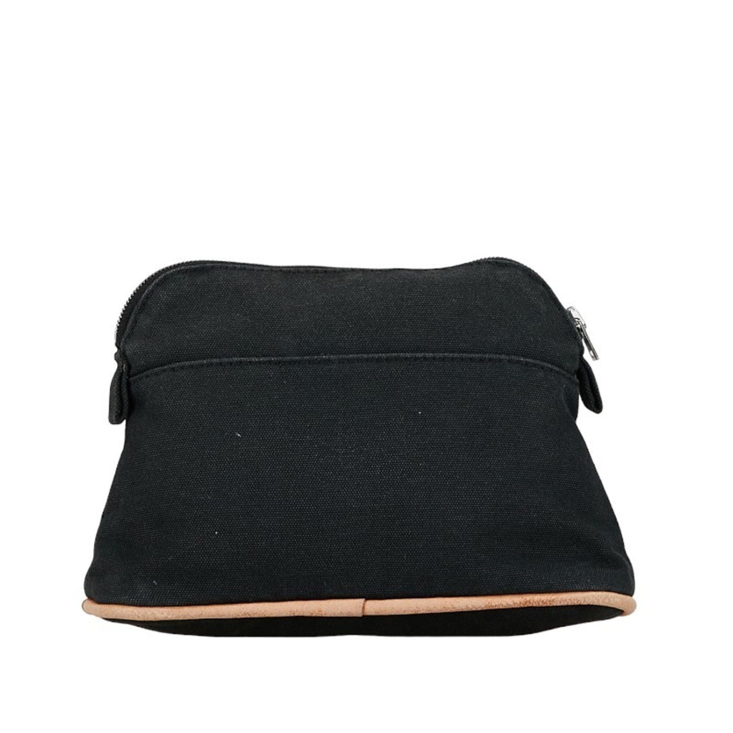 Hermes Black Canvas Leather Pouch ( )