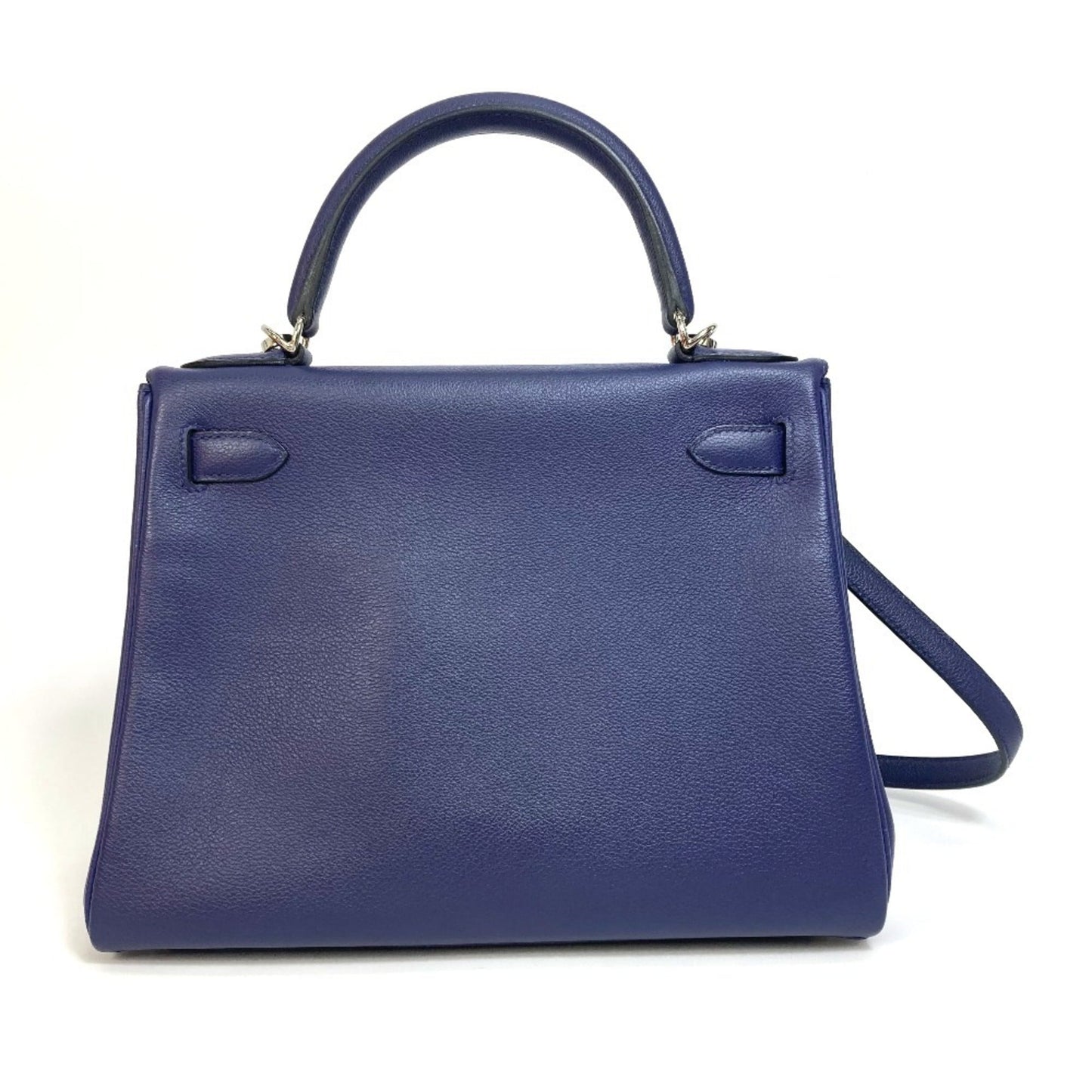 Hermes Blue Evercalf Leather Handbag Shoulder Bag ( )