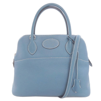 Hermes Blue Blue Jean Taurillon Clemence Leather Handbag ( )