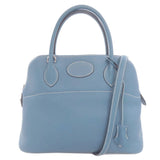 Hermes Blue Blue Jean Taurillon Clemence Leather Handbag ( )