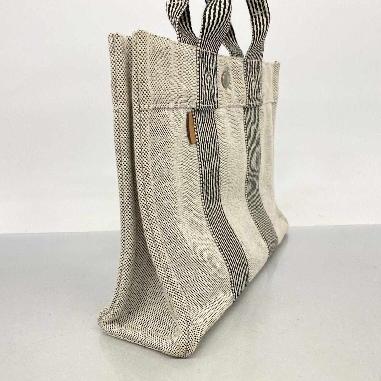 Hermes Black Canvas Tote Bag ( )