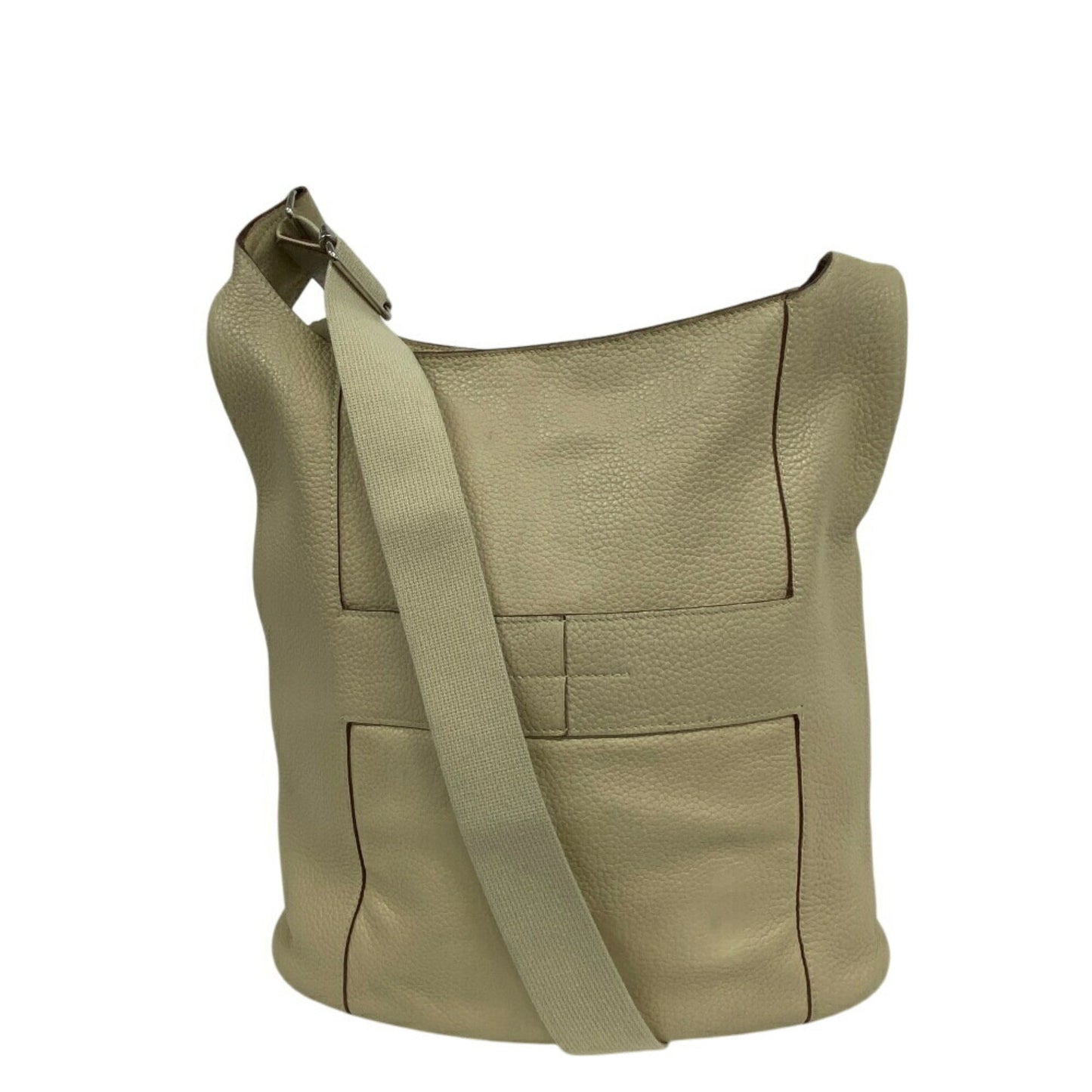 Hermes Beige Parchemin Taurillon Clemence Leather Shoulder Bag ( )