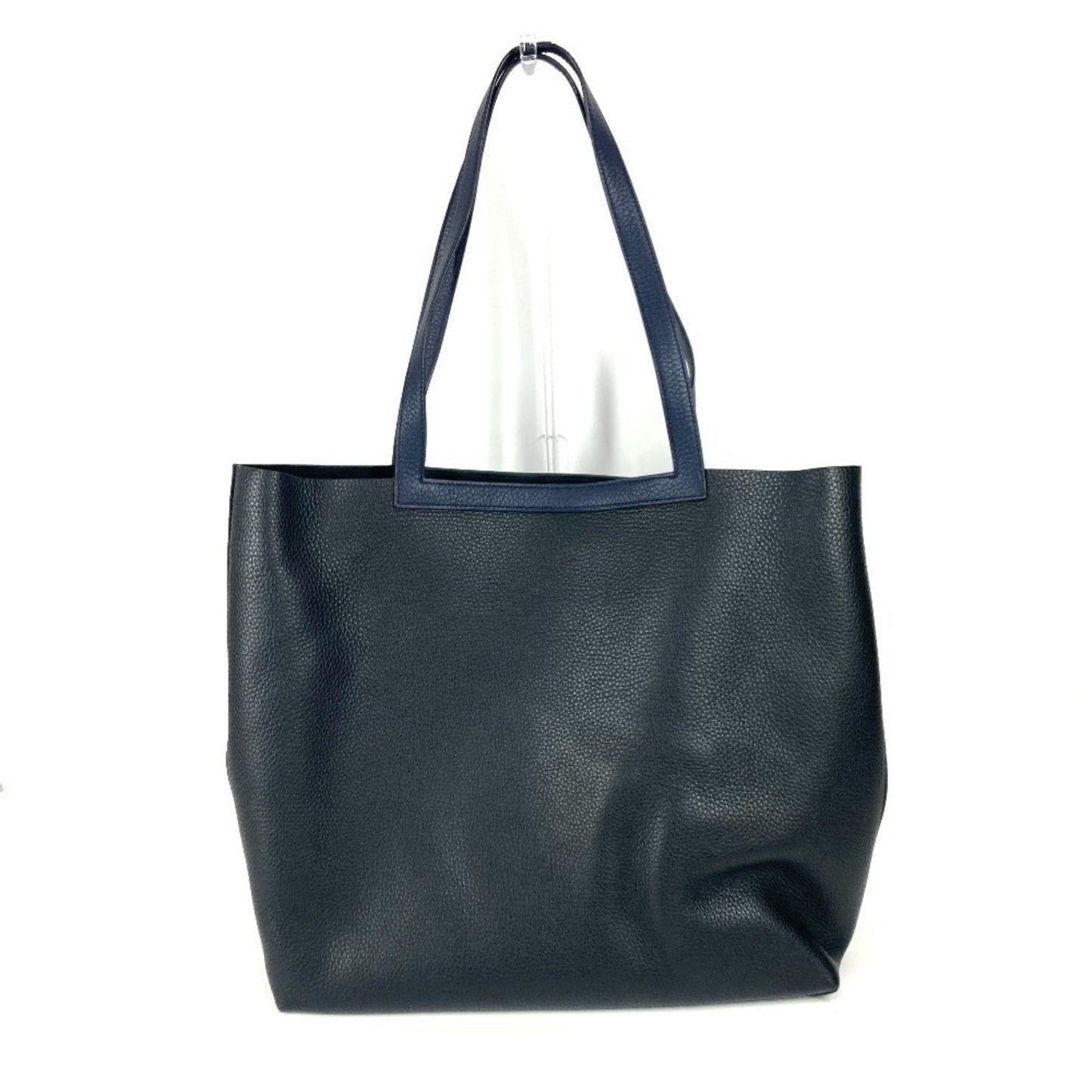 Hermes Black Navy Taurillon Clemence Leather Shoulder Bag Tote Bag ( )
