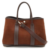 Hermes Brown Toile Officier Leather Handbag Shoulder Bag Tote Bag ( )