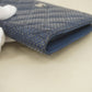 Chanel bi-fold long wallet matelasse lambskin navy silver metal