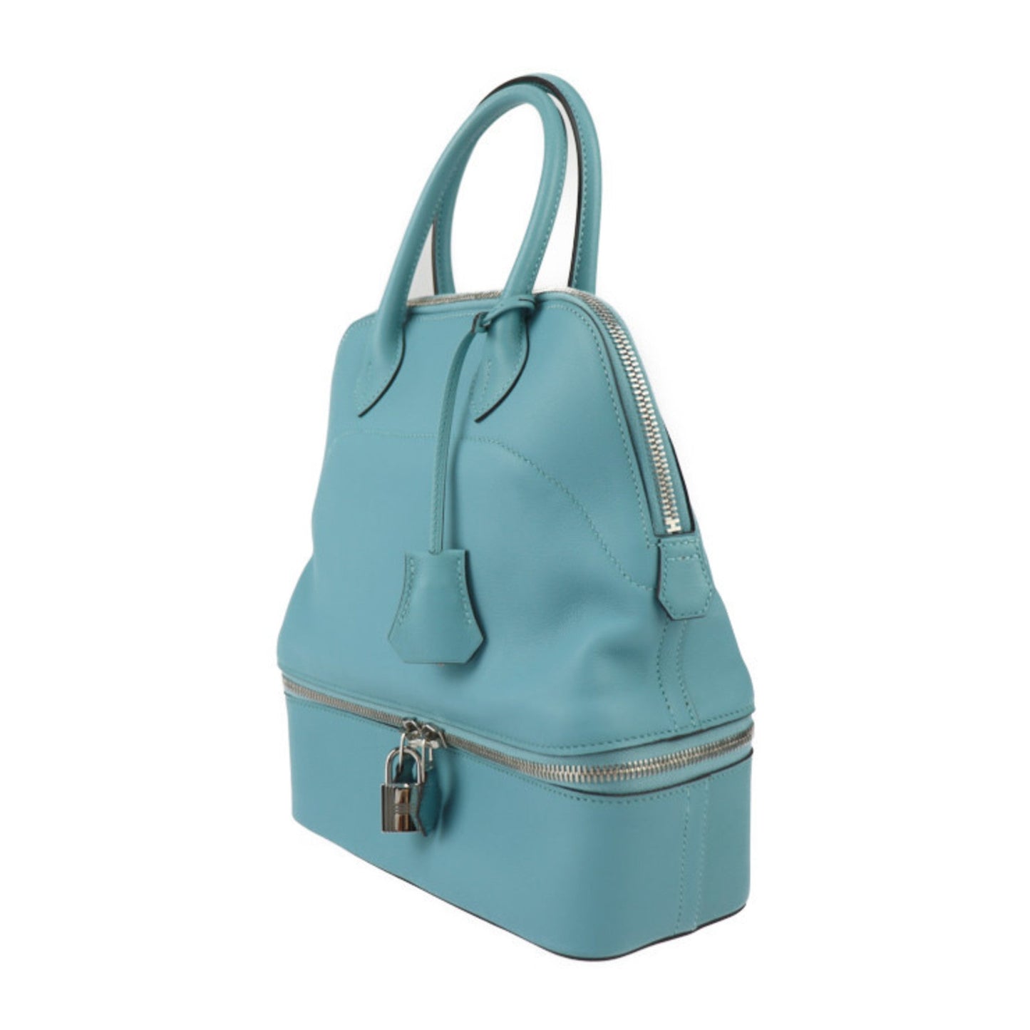 Hermes Blue Atoll Swift Leather Handbag Tote Bag ( )
