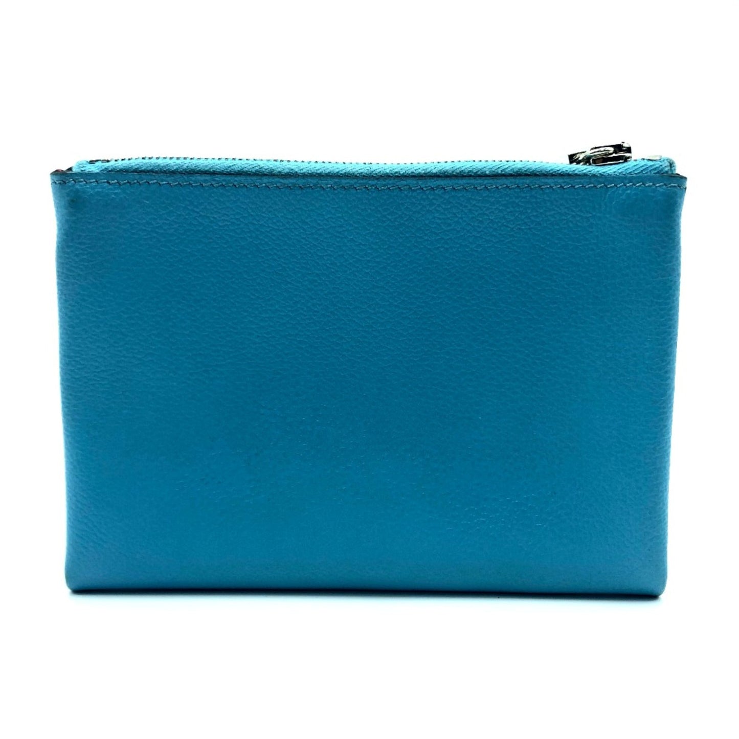 Hermes Blue Leather Pouch ( )